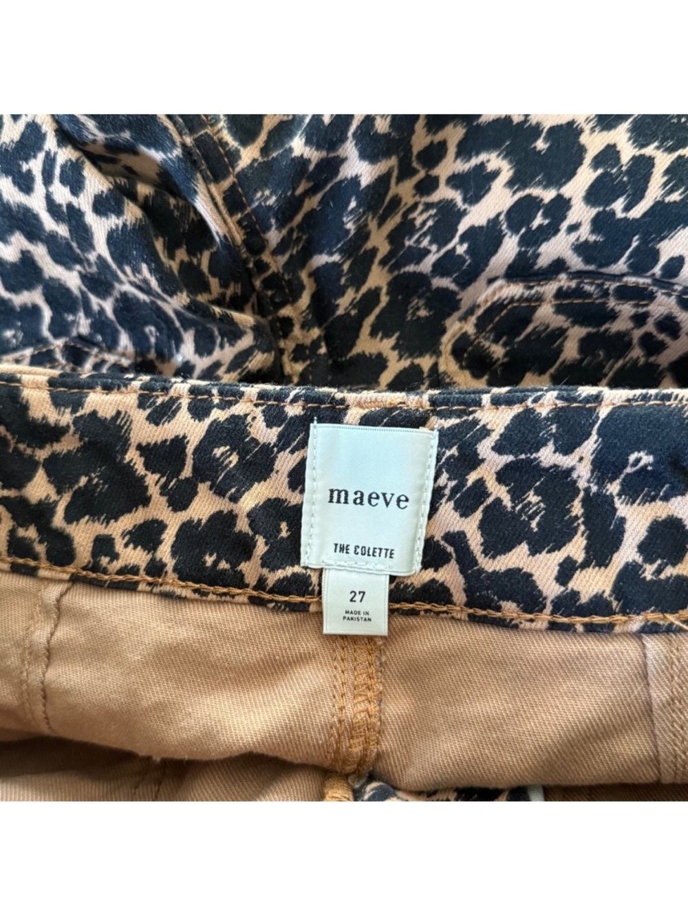 Anthropologie Maeve Colette Crop High-Rise Wide-Leg Jeans in Leopard Print - 27 - Picture 9 of 9